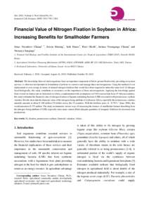 Microsoft Word - 9 Financial value of nitrogen fixation in soybean in Africa Increasing benefits for smallholder farmers.doc