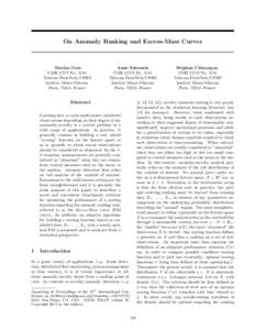 On Anomaly Ranking and Excess-Mass Curves  Nicolas Goix UMR LTCI NoTelecom ParisTech/CNRS Institut Mines-Telecom