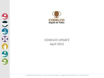 CODELCO UPDATE April 2015 Copyrights © 2014 CODELCO-CHILE. Todos los Derechos Reservados. | Copyrights © 2014 by CODELCO-CHILE. All Rights Reserved.   Codelco Highlights