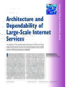 Global Deployment of Data Centers  Architecture and Dependability of Large-Scale Internet Services