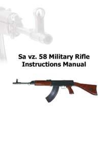 Sa vz. 58 Military Rifle Instructions Manual Content: Part I.