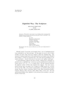 The Eightfold Way MSRI Publications Volume 35, 1998 Eightfold Way: The Sculpture HELAMAN FERGUSON