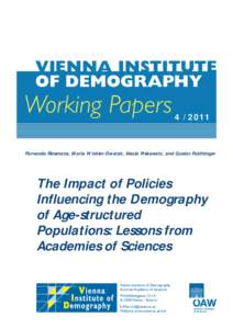 The Impact of Policies Influencing the Demography of Age-structured Populations: Lessons from Academies of Sciences