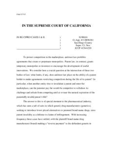 FiledIN THE SUPREME COURT OF CALIFORNIA IN RE CIPRO CASES I & II.