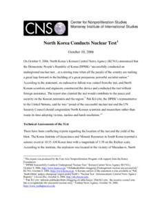 Center for Nonproliferation Studies