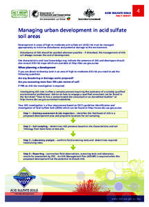 ACID SULFATE SOILS FACT SHEET 4  Managing urban development in acid sulfate