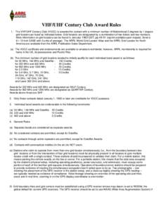 VHF/UHF Century Club Award Rules