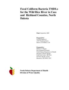 Final Wild Rice River Bacteria TMDL[removed]