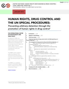   PAGE 1 OF 23    UNITED NATIONS HUM AN RIGHTS M ECHANISM S & DRUG CONTROL