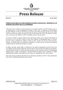 DIPARTIMENT TAL-INFORMAZZJONI DEPARTMENT OF INFORMATION MALTA Press Release PR 1373