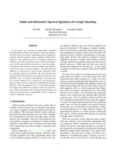 Stable and Informative Spectral Signatures for Graph Matching Nan Hu Raif M. Rustamov Leonidas Guibas Stanford University