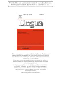 This article appeared in a journal published by Elsevier. The attached copy is furnished to the author for internal non-commercial research and education use, including for instruction at the authors institution and shar