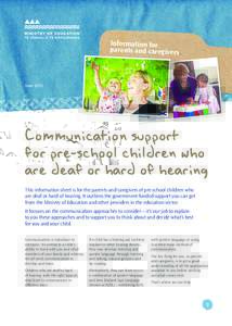 Communication support for pre-school children who are deaf or hard of hearing