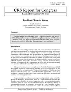 Order Code[removed]GOV Updated October 7, 2000 CRS Report for Congress Received through the CRS Web