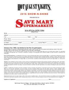 ! 2016 SHOW-N-SHINE PRESENTED BY !