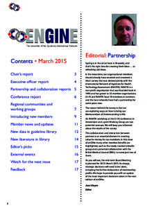 ENGINE the The newsletter of the Guidelines International Network  Editorial: Partnership