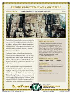 The Grand Southeast Asia Adventure Detailed Itinerary Cambodia, Vietnam, Laos, Thailand and Burma  Feb 18/15