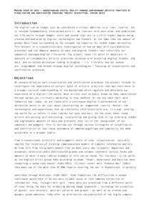 M AKING  SENSE OF DATA – UNDERSTANDING DIGITAL REALITY THROUGH CONTEMPORARY ARTISTIC PRACTICES OF VISUALIZATION AND SONIFICATION ( ORIGINAL PROJECT DESCRIPTION , SPRINGIntroduction