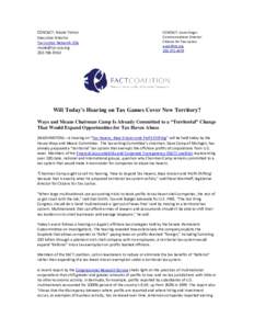 CONTACT: Nicole Tichon Executive Director Tax Justice Network USA