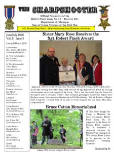 150  Official Newsletter of the Robert Finch Camp No. 14 – Traverse City Department of Michigan Sons of Union Veterans of the Civil War