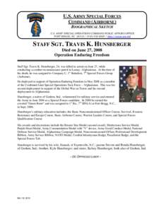 U.S. ARMY SPECIAL FORCES COMMAND (AIRBORNE) BIOGRAPHICAL SKETCH U.S. ARMY SPECIAL OPERATIONS COMMAND PUBLIC AFFAIRS OFFICE FORT BRAGG, NC[removed][removed]http://news.soc.mil