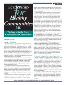 MF2225 Working with the Power Constituents in Communities: Leadership for Healthy Communities