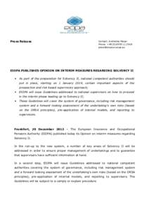[removed]EIOPA opinion on interim measures PR