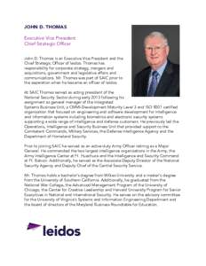 John Thomas, Leidos Executive Vice President for Strategic Development