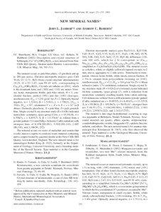 American Mineralogist, Volume 88, pages 251–255, 2003  NEW MINERAL NAMES*