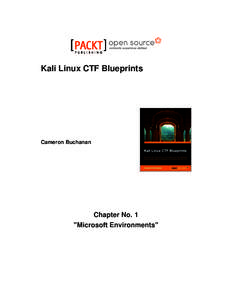 Kali Linux CTF Blueprints  Cameron Buchanan Chapter No. 1 
