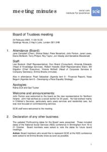 meeting minutes  Board of Trustees meeting 24 February 2005, Goldings House, 2 Hay’s Lane, London SE1 2HB