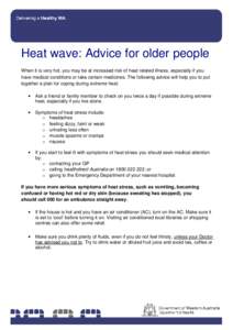 Heatwave advice for older people