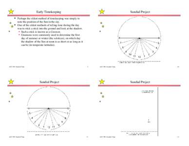 Early Timekeeping  • •  Sundial Project