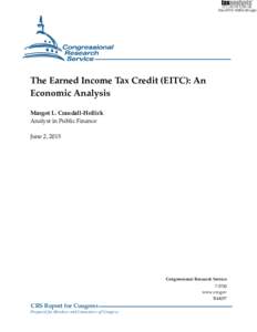 Docpgs)  The Earned Income Tax Credit (EITC): An Economic Analysis Margot L. Crandall-Hollick Analyst in Public Finance