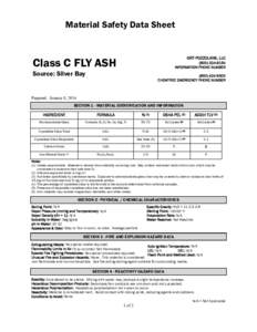 Material Safety Data Sheet  GRT-POZZOLANS, LLC[removed]Class C FLY ASH