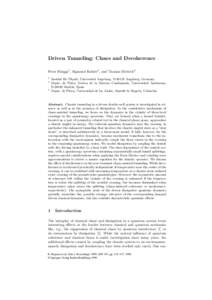 Driven Tunneling: Chaos and Decoherence Peter H¨anggi1 , Sigmund Kohler2 , and Thomas Dittrich3 1 2 3
