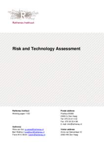 Risk and Technology Assessment  Rathenau Instituut Working paperAuthor(s)