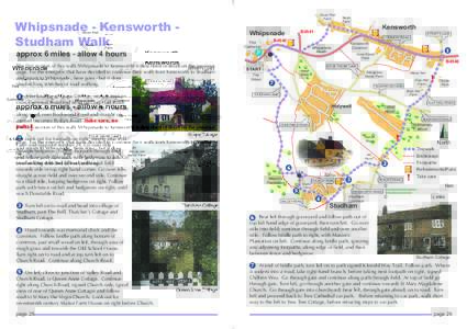 Green End Farm Whipsnade - Kensworth Studham Walk The first section of this walk (Whipsnade to Kensworth) is described in detail on the previous page. For the energetic that have decided to continue their walk from Kensw