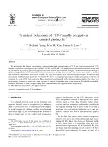 Computer Networks–210 www.elsevier.com/locate/comnet Transient behaviors of TCP-friendly congestion control protocols q Y. Richard Yang, Min Sik Kim, Simon S. Lam