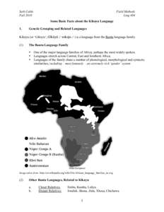 Seth Cable Fall 2010 Field Methods Ling 404 Some Basic Facts about the Kikuyu Language