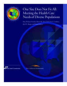 One SizeDoesNot Fit All: Meeting the Health Care Needs of Diverse Populations