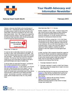 Your Health Advocacy and Information Newsletter National Heart Health Month February 2010