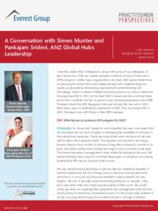 A Conversation with Simen Munter and Pankajam Sridevi, ANZ Global Hubs Leadership Simen Munter, General Manager,