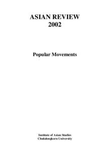 ASIAN REVIEW 2002 Popular Movements  Institute of Asian Studies