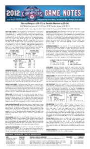 [removed]Notes at SEA_2012 Rangers Game Notes