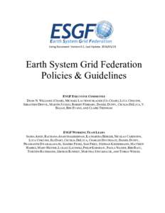 !  Living!Document:!Version!0.1,!Last!Update:!! !  Earth System Grid Federation