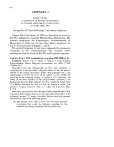 APPENDIX 4 REPORT OF THE CALIFORNIA LAW REVISION COMMISSION ON CHAPTER 168 OF THE STATUTES OF 2017