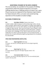 ADDITIONAL COURSES IN THE ARTS, SCIENCES The courses below are available for the purpose of fulfilling requirements within the General Education Curriculum, fulfilling elective hours, fulfilling portions of majors (e.g. 