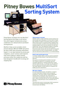 Pitney Bowes MultiSort Sorting System Pitney Bowes introduces the new MultiSort Sorting System that helps to sort letters, flats and irregular mail pieces by using a