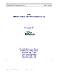 Virtual Infrastructure Client 2.0 VPAT: VMware, Inc.